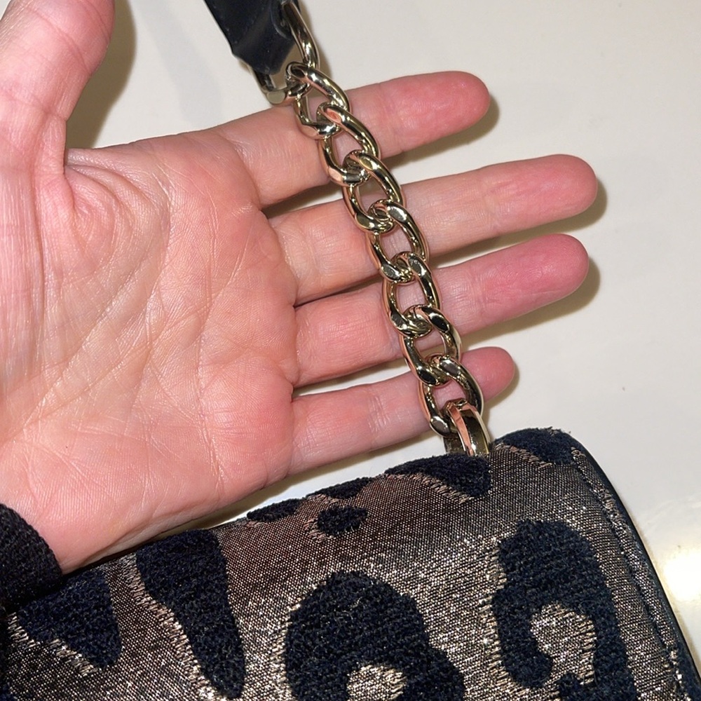 Kate Spade Neve Ocelot Medium Convertible Shoulder Crossbody Bag black gold $429 - Picture 8 of 9